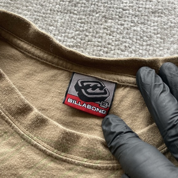 Men's Billabong Long Sleeve Shirt Beige XL Y2K VTG 00S Cotton France - Picture 3 of 9